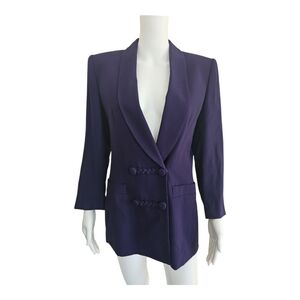 Kasper Purple Snap Button Jacket Vintage Academia Aesthetic ASL Size 4